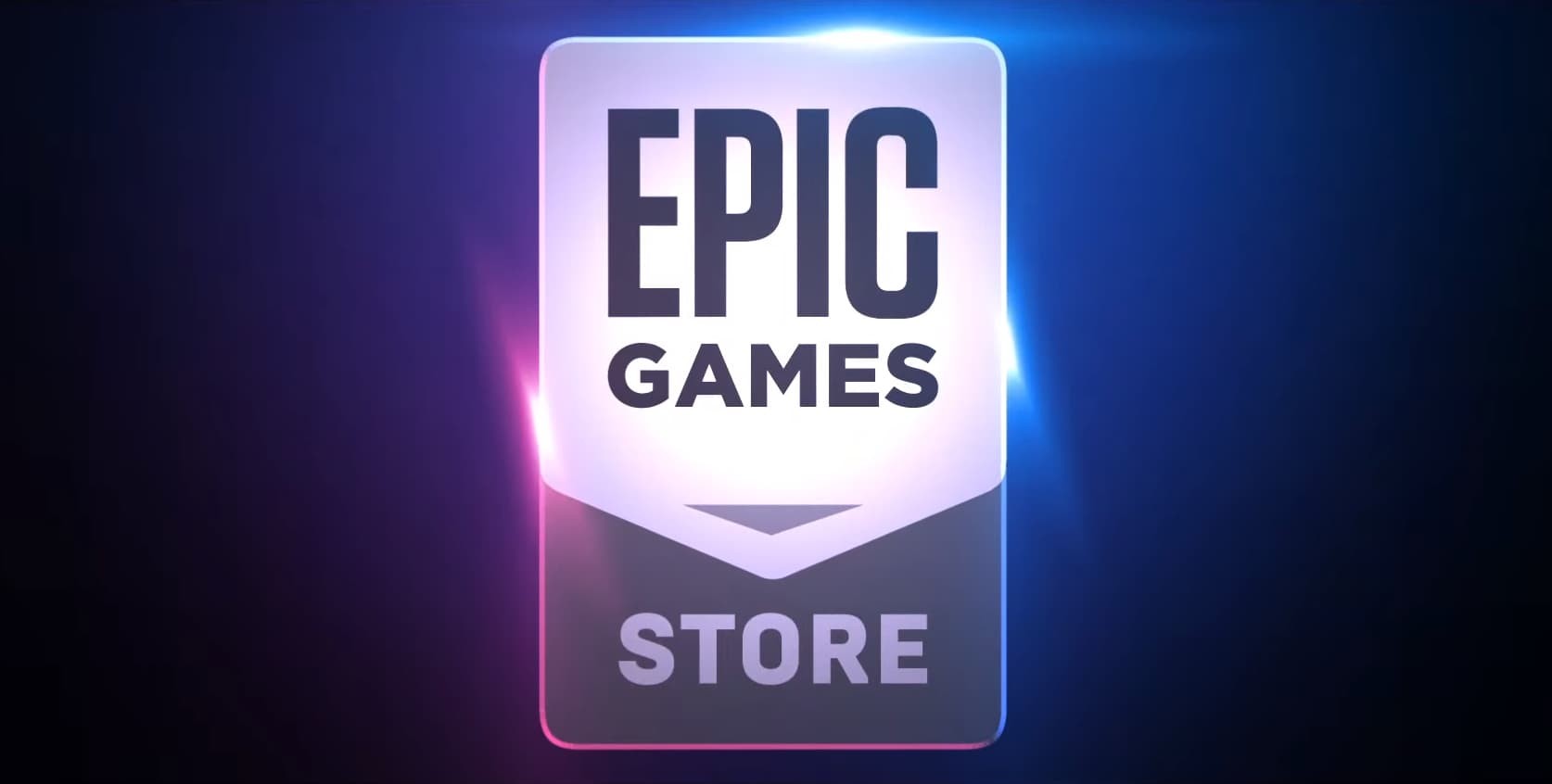 Epic Games Store Logo con sfondo colorato blu viola
