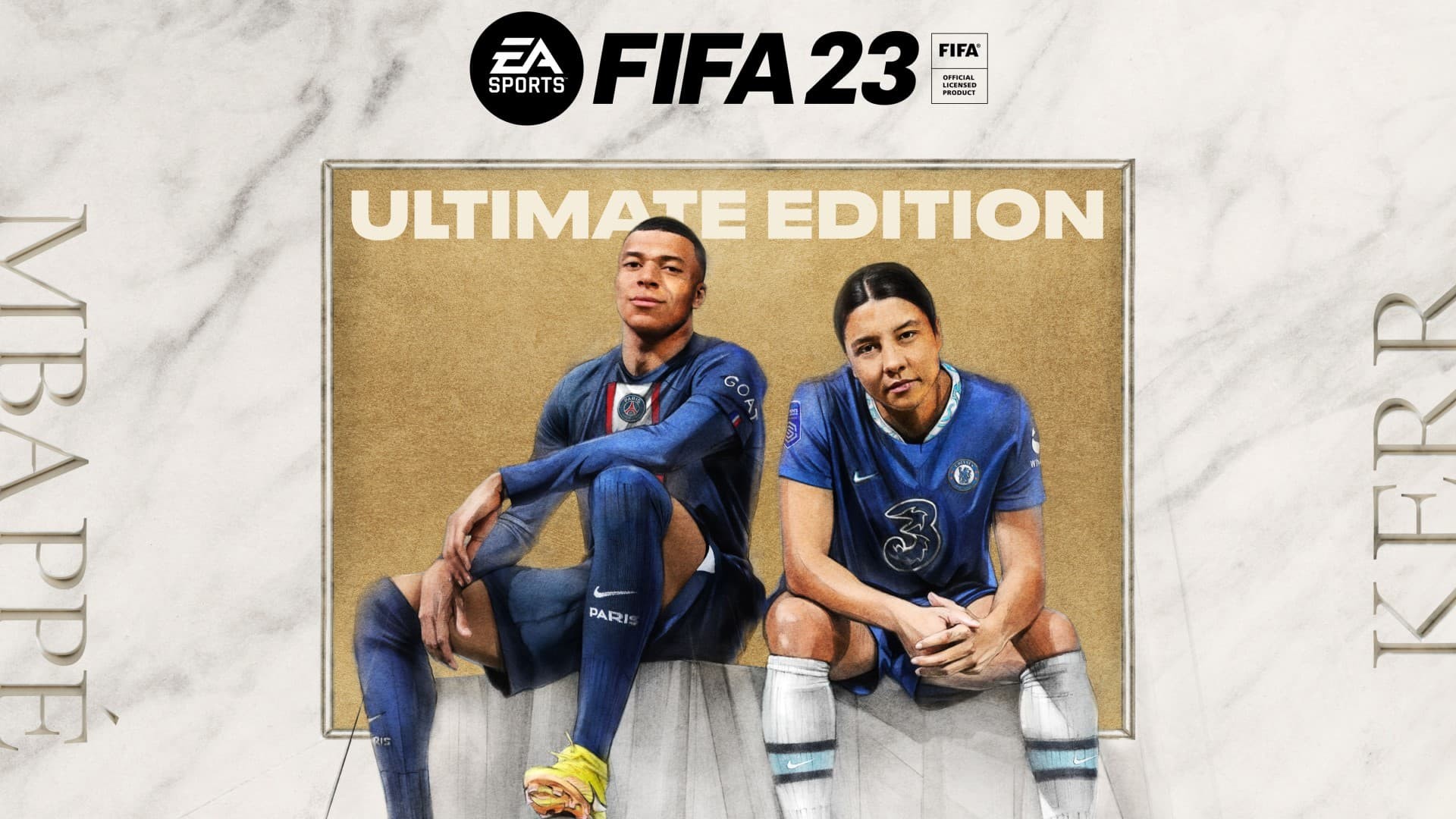 FIFA 23 Copertina larga con titolo e giocatori