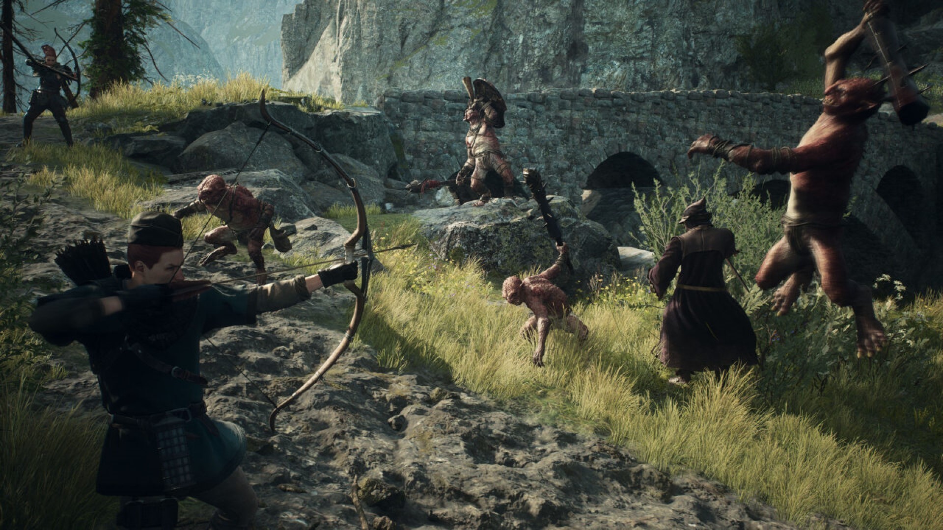 Dragon's Dogma 2 arciere contro orchetti