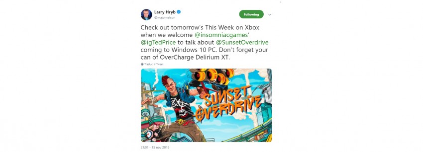 notizia sunset overdrive pc