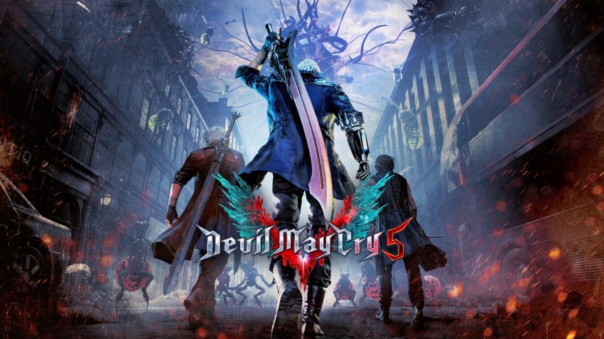 Devil may cry 5 coeprtina con logo