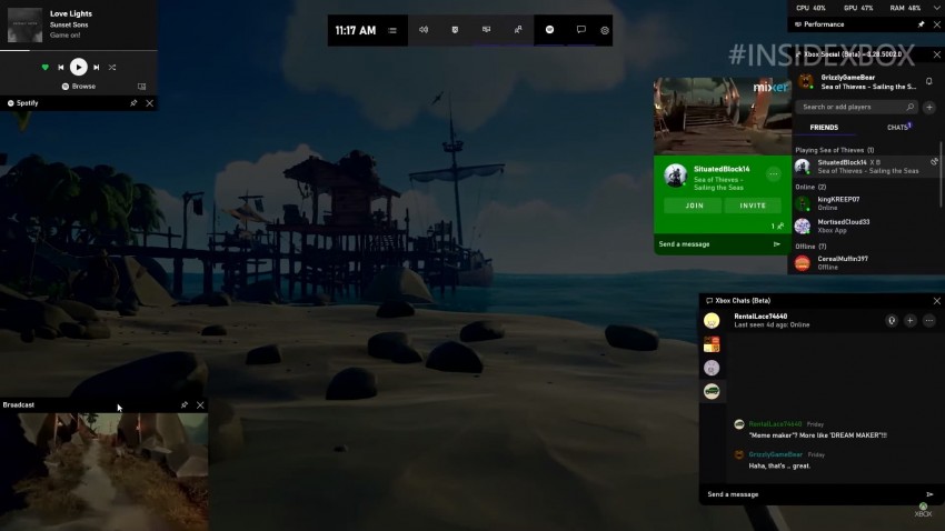 xbox game bar dimostrazione
