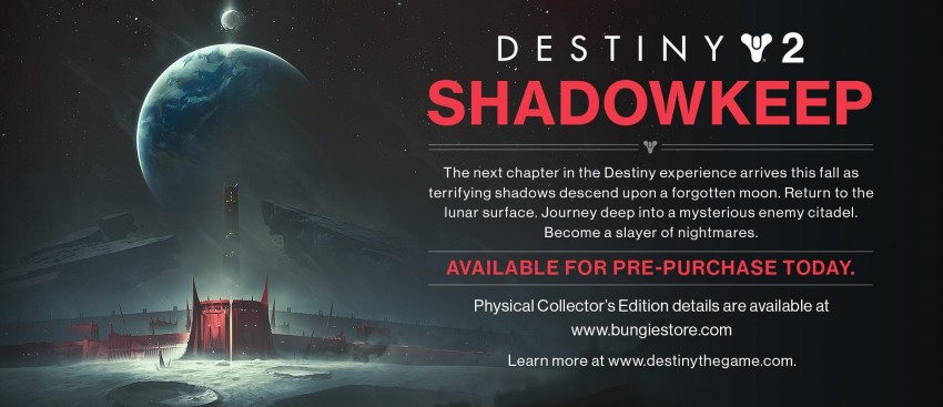 Destiny 2 Shadowkeep locandina preordine