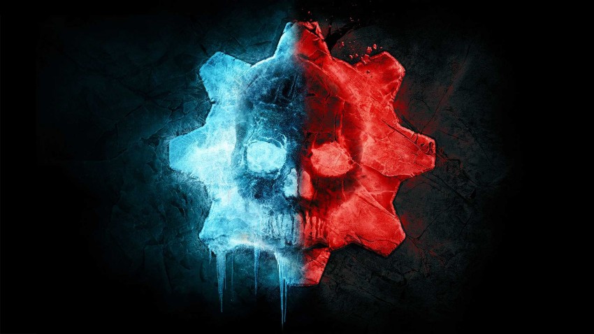 Gears 5 logo blu e rosso