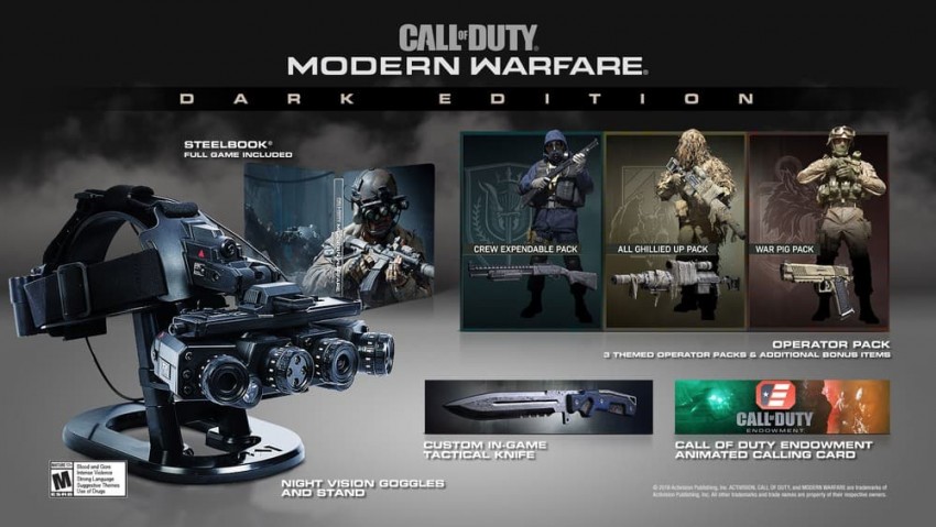 call of duty modern warfare dark edition