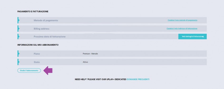 Guida Uplay+ Disdici l'abbonamento