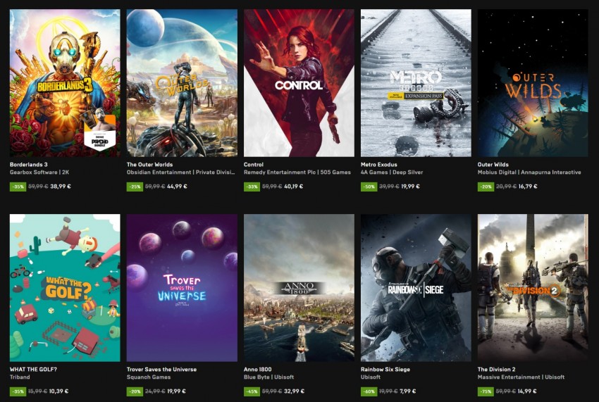 Sconti Epic Games Store TGA2019