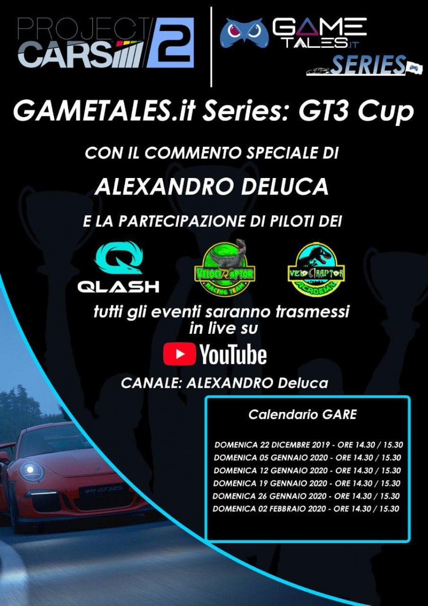 Locandina Gametales Series GT3 Cup Calendario eventi
