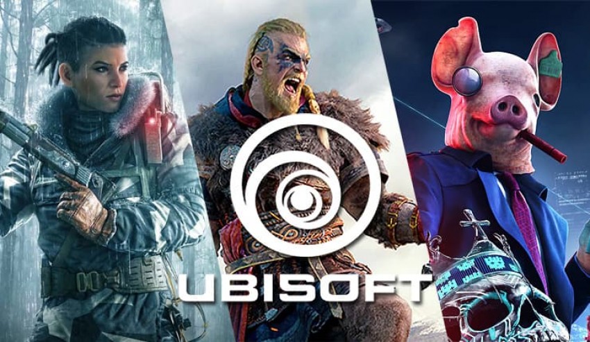 Ubisoft logo con assassin's creed valhalla, watch dogs legione quarantene