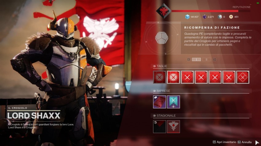 Destiny 2 Lord Shaxx Taglie