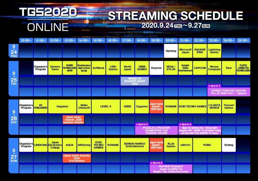 TokyoGameShow2020Programma