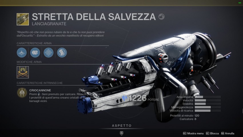 Destiny 2 Stretta della Salvezza con info