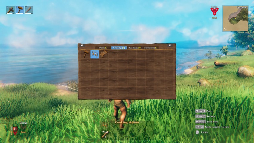 Valhaim menu crafting