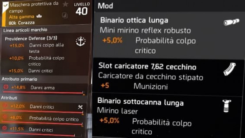 Build dps all in one the division 2 - mod e attributi