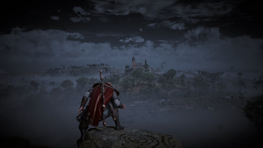 Assassin's Creed Valhalla panoramica di notte