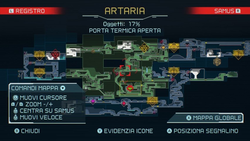 Metroid Dread mappa di gioco