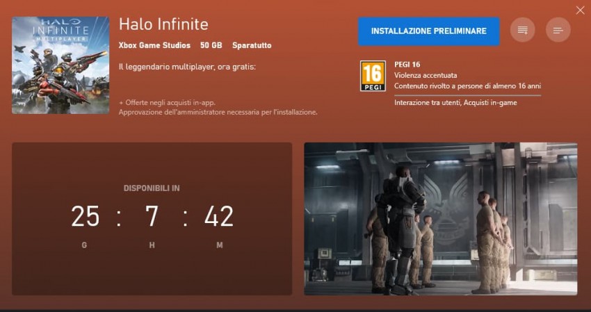 Halo infinite installazione preliminare