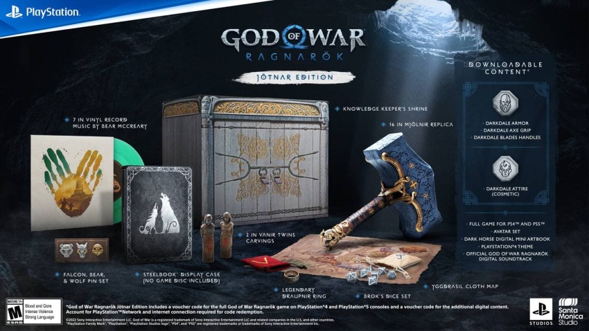 God of War Ragnarok Jotnar collector's edition contents