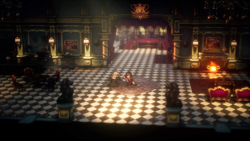 Octopath Traveler 2 screenshot interno villa