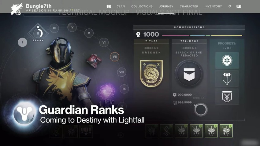 Destiny 2 first look at Guardian Ranks progression