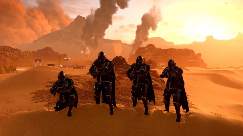 Helldivers 2 formazione nel deserto